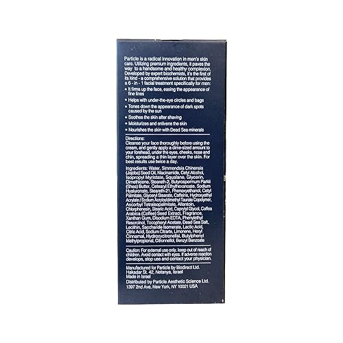 Particle Mens Face Cream - 6 in 1 Mens Face Moisturizer (1.7 Oz) - Eye Bags Treatment & Face Lotion for Men - Mens Anti Aging Cream - Wrinkle & Dark Spots Mens Face Cream  Pack of 1 (1.7 oz.)
