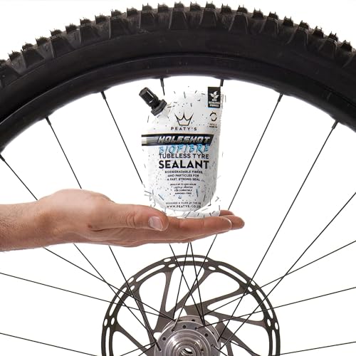 Peaty's Holeshot Biofibre Tubeless TIre Sealant Fast Acting Puncture Repair Seals up to 6mm Holes for MTB Road and Gravel Bikes uses Biodegradable Sealing Fibres 1 Liter