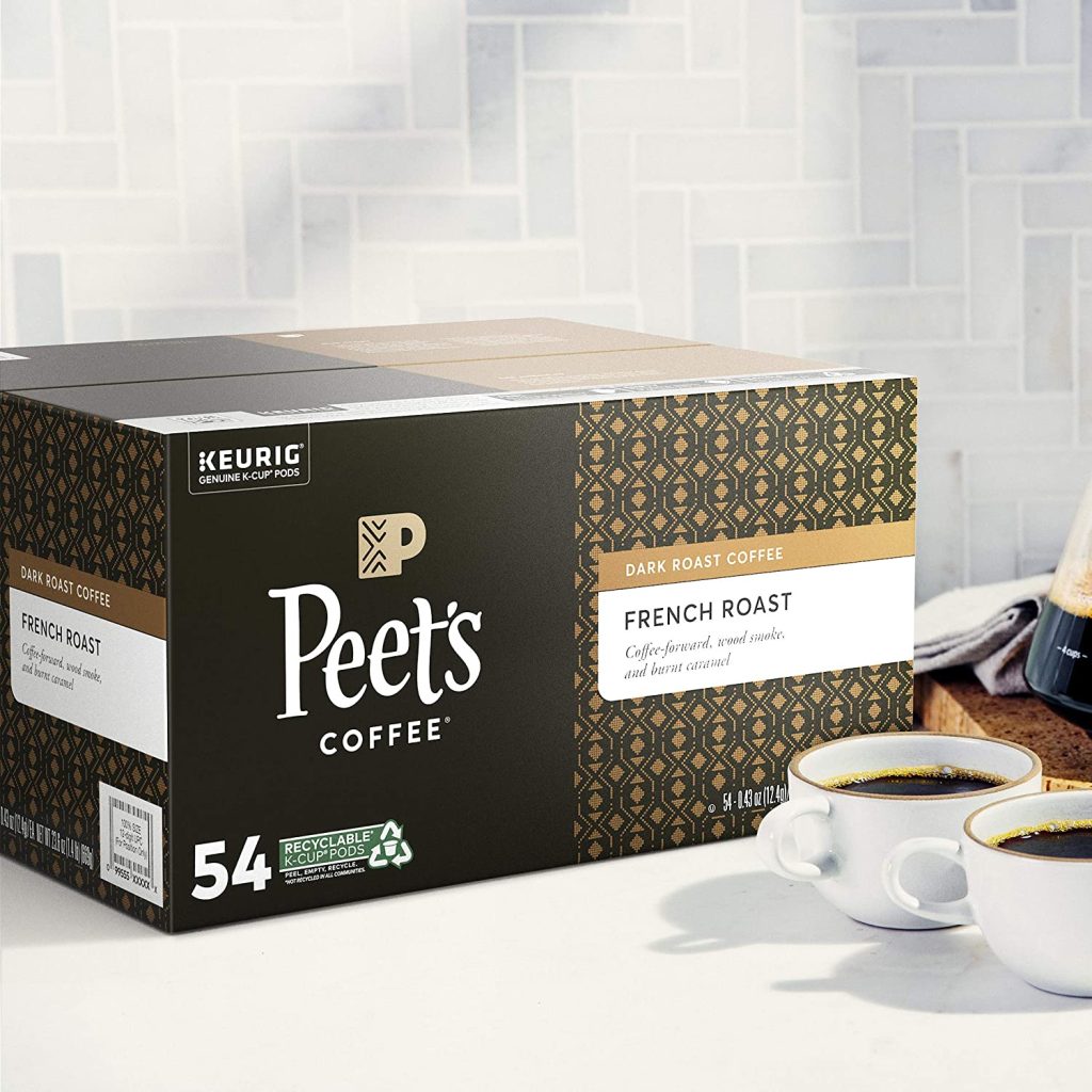 Peet’s Coffee French Roast Dark Roast K-Cup Pods, 54 Count for Keurig Coffee Maker