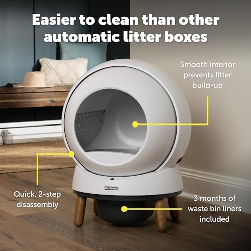 PetSafe ScoopFree SmartSpin Automatic Self-Cleaning Cat Litter Box – Advanced Odor Control – App Controlled with Health Monitoring – Works with Any Litter – Up to 2 Weeks of Hands-Free Cleaning