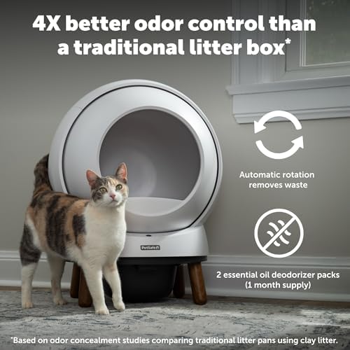 PetSafe ScoopFree SmartSpin Automatic Self-Cleaning Cat Litter Box – Advanced Odor Control – App Controlled with Health Monitoring – Works with Any Litter – Up to 2 Weeks of Hands-Free Cleaning