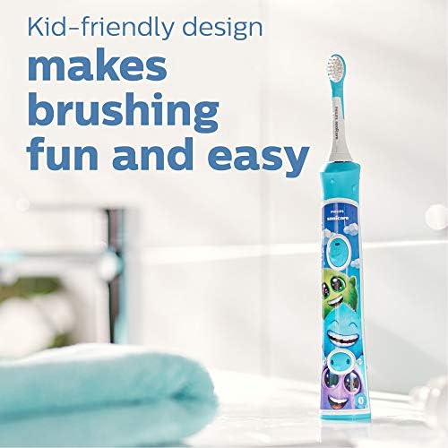 Philips Sonicare for Kids 7+ Genuine Replacement Toothbrush Heads  2 Brush Heads  Turquoise and White  Standard  HX6042/94