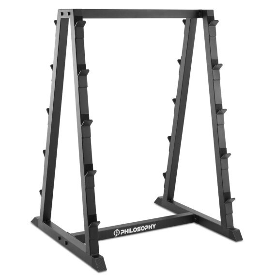 Philosophy Gym 10-Bar Fixed Barbell Weight Rack - Heavy-Duty Storage Holder for Straight & EZ Curl Pre-Weighted Bars