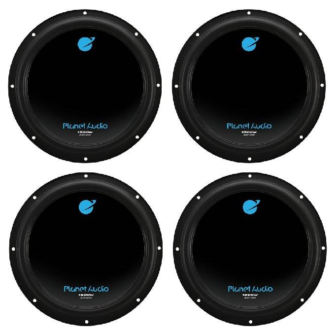 PLANET AUDIO AC10D 10" 1500W Dual 4-Ohm Voice Coil Car Subwoofer, 4-Pack, 6000W Total Power