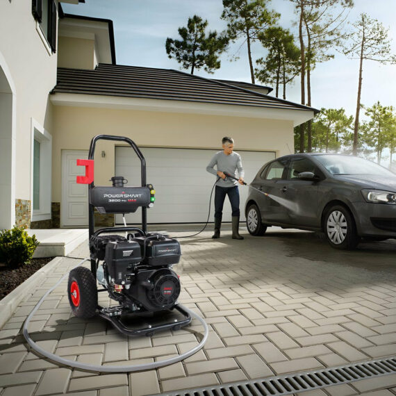 PowerSmart 3200PSI Gas Pressure Washer, 208cc Engine, 5 Nozzles, Soap Tank, 25ft Hose, Portable, CARB Compliant