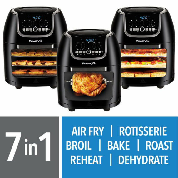 PowerXL Vortex Air Fryer Pro Plus, 10 Quart, 1700W, Black, Rapid Air Circulation, Multi-Function