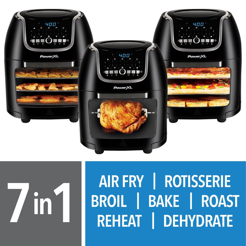PowerXL Vortex Air Fryer Pro Plus, 10 Quart, 1700W, Black, Rapid Air Circulation, Multi-Function