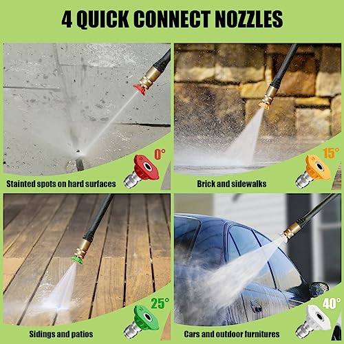 PowRyte Electric Pressure Washer, Foam Cannon, 4 Different Pressure Tips, Power Washer