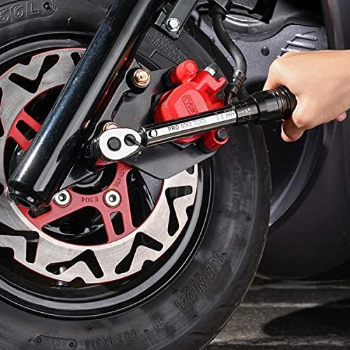 PRO BIKE TOOL 3/8 Inch Drive Click Torque Wrench Set  10 to 60 Nm – Bicycle Maintenance Kit for Road & Mountain Bikes - Motorcycle Multitool - 1/2" & 1/4" Adapters  Extension Bar and Storage Box