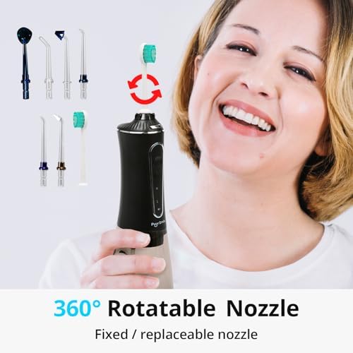 Professional Water Flosser - Advanced Dental Care for a Healthier Mouth  Gum  and Teeth - IPX7 Waterproof Oral Irrigator | 7 Replacement Tips  Travel-Friendly  Rechargeable - Oral Hygiene