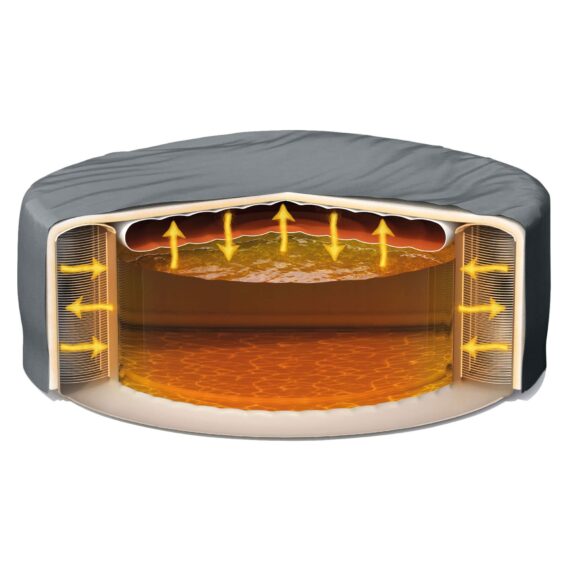 PureSpa Plus 6 Person Portable Inflatable Square Hot Tub Spa with 170 Bubble Jets and Built in Heater Pump, Greystone