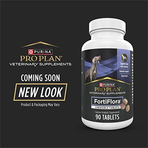 Purina Pro Plan Veterinary Supplements FortiFlora Chewable Dog Probiotic Supplement Tablets – 90 ct. Canister