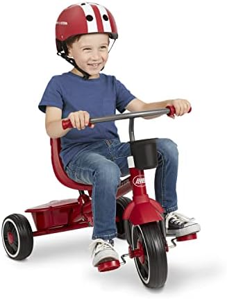 Radio Flyer Pedal & Push 4-in-1 Stroll ' N Trike®  Red Tricycle  for Toddlers Ages 1-5 (Amazon Exclusive)  Toddler Bike Large