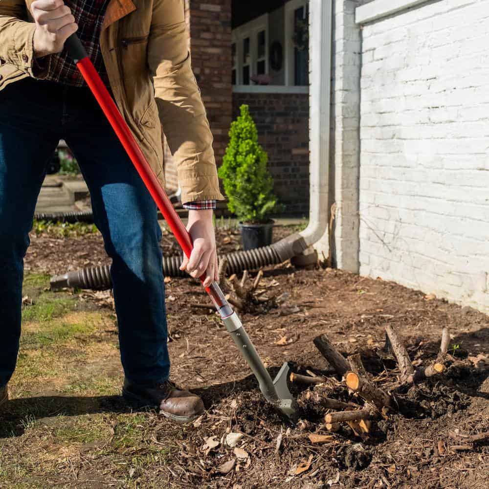 Radius Garden Root Slayer XL Shovel, 57.5 in, Carbon Steel Blade, Fiberglass Handle, Heavy-Duty Gardening Tool