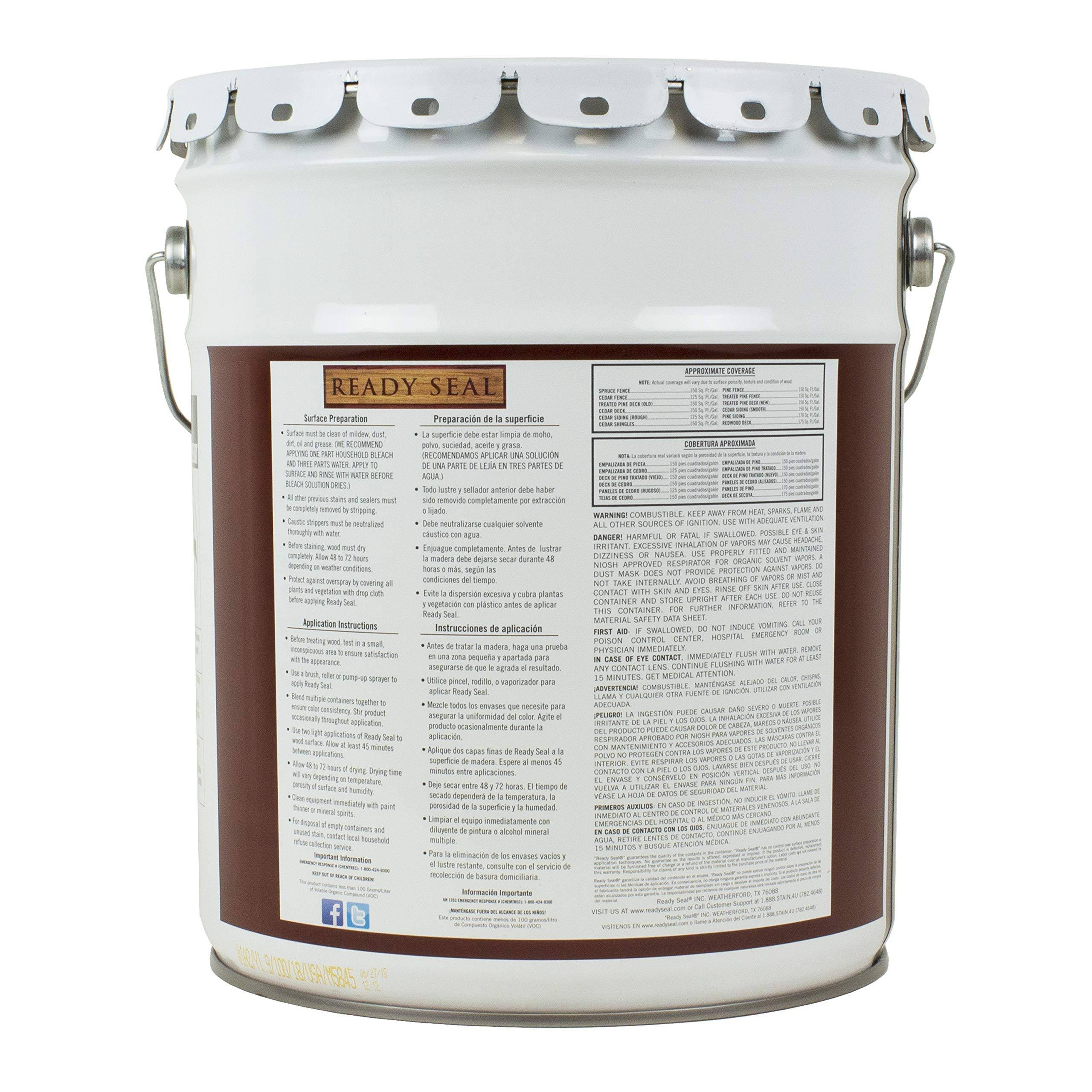 Ready Seal 512 Natural Cedar Exterior Wood Stain and Sealer, 5 Gallon