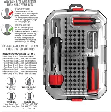 Real Avid Armorers Tool Kit: Torque Wrench  Precision Magnetic 83 PCS Screw Driversets with LED Bit Driver  Small Screwdriver  Hex  Phillips & Torx Bit Set