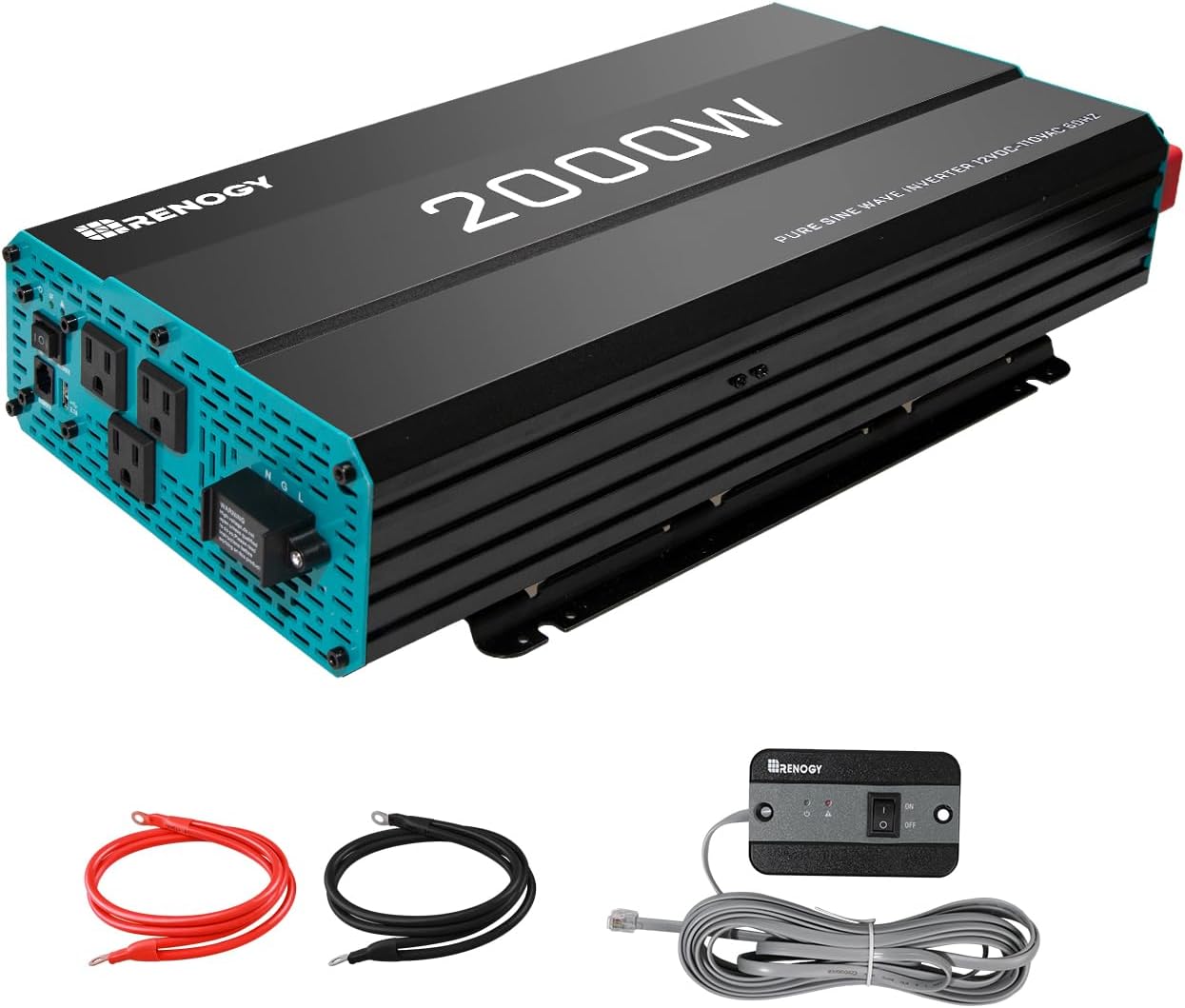 Renogy 2000W Pure Sine Wave Inverter 12V DC to 120V AC Converter for Home, RV