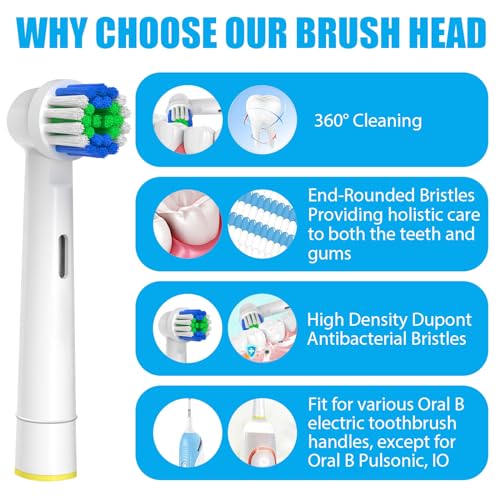 Replacement Toothbrush Heads Compatible with Oral B Braun  12 Pcs Professional Electric Toothbrush Heads Brush Heads Compatible with Oral B Replacement Heads Refill 7000/Pro 1000/9600/500/3000/8000