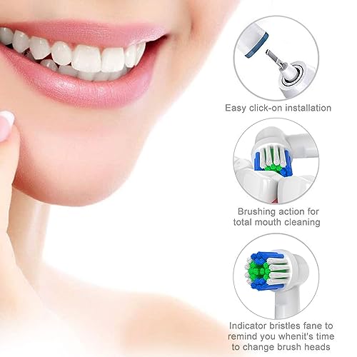 Replacement Toothbrush Heads Compatible with Oral B Braun  12 Pcs Professional Electric Toothbrush Heads Brush Heads Compatible with Oral B Replacement Heads Refill 7000/Pro 1000/9600/500/3000/8000