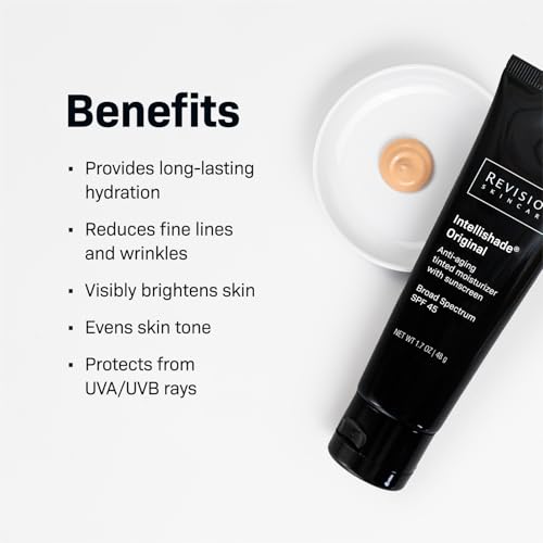 Revision Skincare Intellishade  5-in-1 anti-aging tinted moisturizer with SPF 45  correct  protect  conceal  brighten and hydrate skin  reduce signs of aging  1.7oz