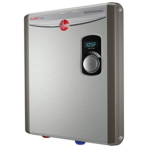 Rheem 18kW 240V Tankless Electric Water Heater, Energy Efficient, Compact, Gray