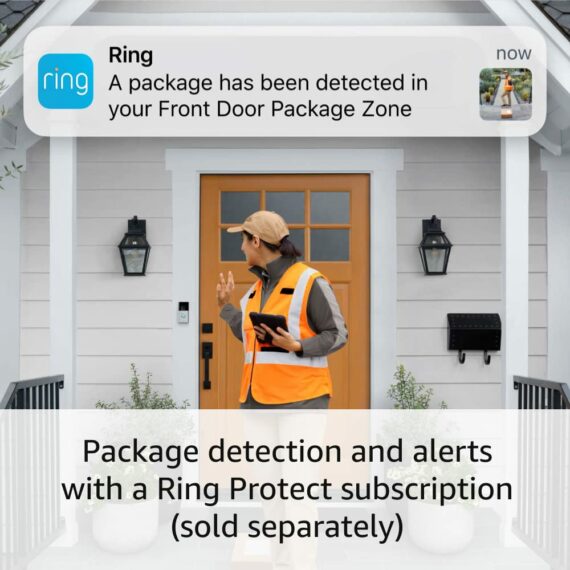 Ring Battery Doorbell Plus - 1536p HD+ Video, Motion Detection, Two-Way Talk, Color Night Vision, Alexa Compatible