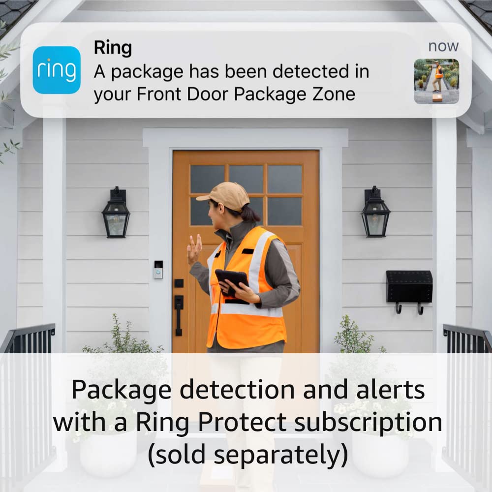 Ring Battery Doorbell Plus - 1536p HD+ Video, Motion Detection, Two-Way Talk, Color Night Vision, Alexa Compatible