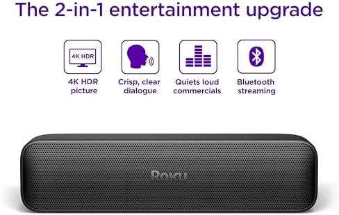 Roku Streambar SE | 2-in-1 TV Soundbar with Built-in 4K/HD/HDR Streaming Premium Speakers & Enhanced Speech Clarity for Crisp Clear Dialogue - Quick Guided Simple Setup