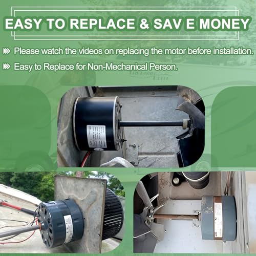 RV Air Conditioner Motor with Capacitor  Direct Replacement for Coleman Mach RV AC Fan Motor  Replaces Fasco D1092  1/3 HP  115 Volts  1675 RPM  5-Year Warranty