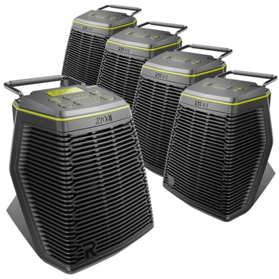 Ryobi 18-Volt ONE+ Hybrid Score 5-Piece Speaker Set with (1) Primary Wireless Speaker and (4) Secondary Wireless Speakers