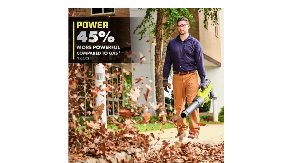 RYOBI 40V HP Brushless Whisper Series Leaf Blower, 730 CFM, 190 MPH, Cordless, Includes 2x 4.0 Ah Batteries & Charger, Quiet 57 dB