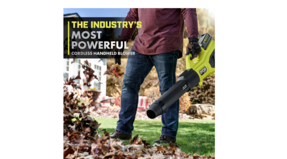 RYOBI 40V HP Brushless Whisper Series Leaf Blower, 730 CFM, 190 MPH, Cordless, Includes 2x 4.0 Ah Batteries & Charger, Quiet 57 dB
