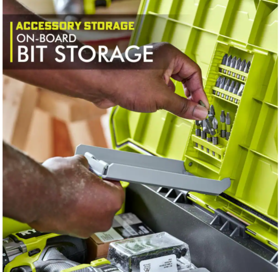 RYOBI LINK Modular Storage Set: Rolling, Medium & Standard Tool Boxes, Impact Resistant, IP65 Rated, Green