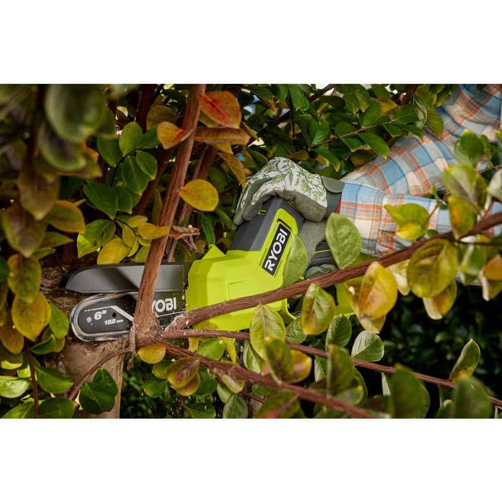 RYOBI ONE+ 18V 6" Cordless Pruning Chainsaw Tool Only - Compact, Tool-less Tensioning, Oil-Free, 3-Year Warranty
