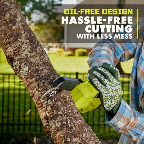 RYOBI ONE+ 18V 6" Cordless Pruning Chainsaw Tool Only - Compact, Tool-less Tensioning, Oil-Free, 3-Year Warranty