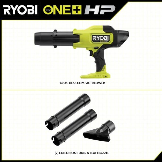 RYOBI ONE+ HP 18V Brushless Cordless Compact Blower, 220 CFM, 140 MPH, Tool-Only