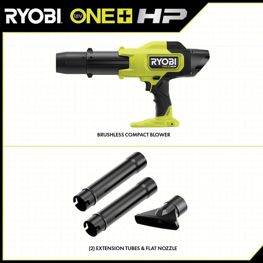 RYOBI ONE+ HP 18V Brushless Cordless Compact Blower, 220 CFM, 140 MPH, Tool-Only