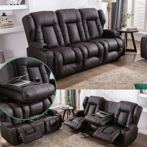 SAMERY 76.7'' Loveseat Recliner with Console, 2+3 Seater Sofa Chair Set