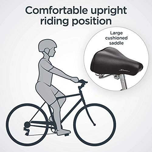 Schwinn Wayfarer Adult Hybrid Bike Mens and Womens Step-Over or Step-Through Frame Options 7-Speed Drivetrain Rear Rack 700C Wheels