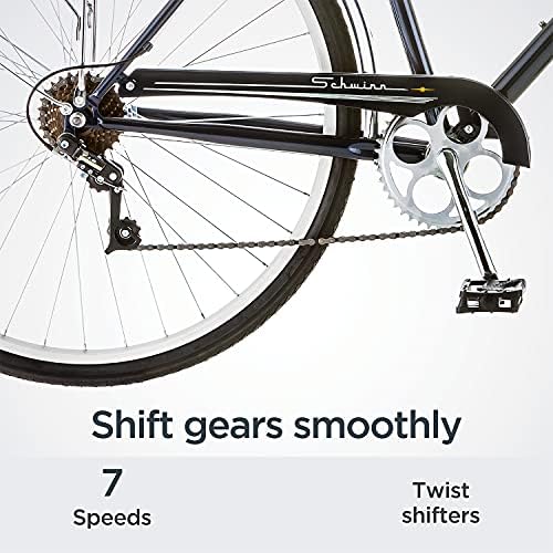 Schwinn Wayfarer Adult Hybrid Bike Mens and Womens Step-Over or Step-Through Frame Options 7-Speed Drivetrain Rear Rack 700C Wheels