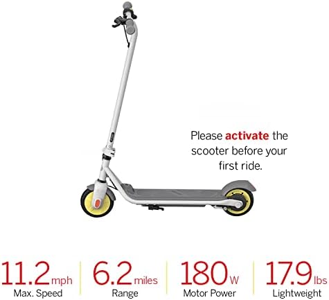 Segway Ninebot eKickScooter - Electric Scooter for Kids 6-14  w/t Adjustable Handlebar Height ( Only C2 Pro ) for Riders up to 132 lbs  Includes New Cruise Mode  UL-2272 Certified