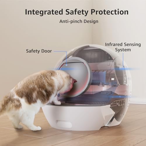 Self-Cleaning Litter Box SMARTELF Automatic Cat Litter Box Extra Large Litter Box for Multiple Cats Odor Removal Anti Pinch Kitty Litter Box