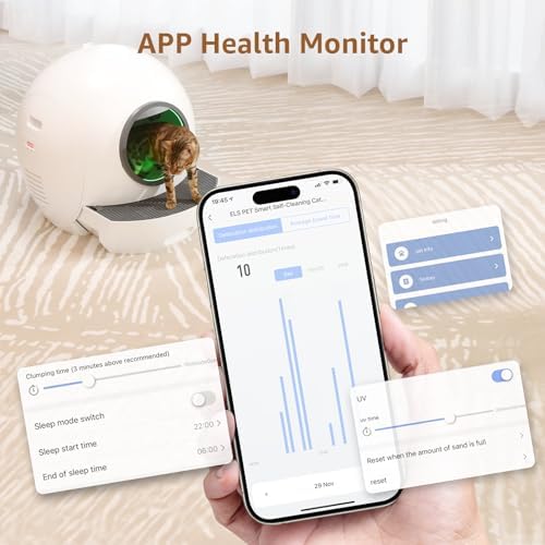 Self-Cleaning Litter Box  SMARTELF Automatic Cat Litter Box Extra Large Litter Box for Multiple Cats  Odor Removal Anti Pinch Kitty Litter Box