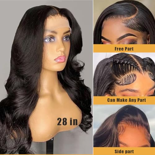 SENSAIRUITE Body Wave Lace Front Wigs Human Hair Wide Lace 180 Density Human Hair Wigs 13×4 Human Hair Lace Front Wigs Pre Plucked With Baby Hair 20 Inches Natural Color