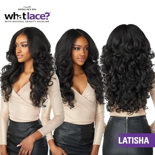 Sensationnel What lace 13x6 wigs - latisha synthetic wig cloud 9 with preplucked hairline hd lace - Whatlace Latisha (1B OFFBLACK)