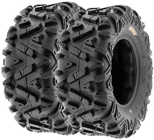 Set of 4 SunF Power.I ATV UTV all-terrain Tires 25x8-12 Front & 25x10-12 Rear  6 PR  Tubeless A033