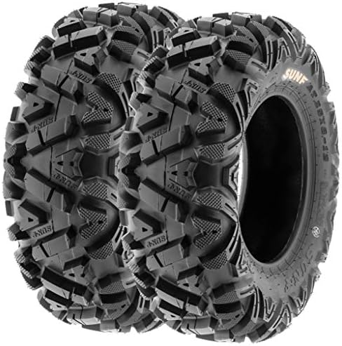Set of 4 SunF Power.I ATV UTV all-terrain Tires 25×8-12 Front & 25×10-12 Rear 6 PR Tubeless A033