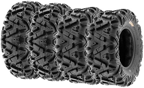 Set of 4 SunF Power.I ATV UTV all-terrain Tires 25x8-12 Front & 25x10-12 Rear 6 PR Tubeless A033
