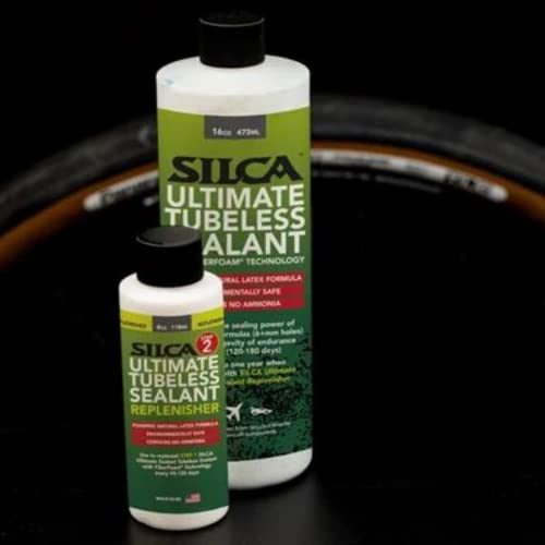 SILCA Ultimate Tubeless Tire Sealant W/FIBERFOAM | Long Lasting  Fast Sealing Bike Tire Sealant | Tubeless Sealant - MTB  Road  Gravel Bicycle Tires | Tire Sealant Bicycle (32oz Sealant with Carbon)