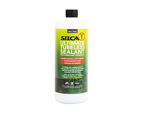 SILCA Ultimate Tubeless Tire Sealant W/FIBERFOAM | Long Lasting  Fast Sealing Bike Tire Sealant | Tubeless Sealant – MTB  Road  Gravel Bicycle Tires | Tire Sealant Bicycle (32oz Sealant with Carbon)